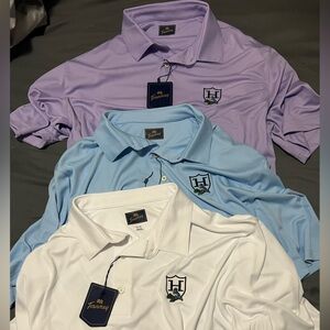 White, Blue, and Purple Polo Shirts XL NWT